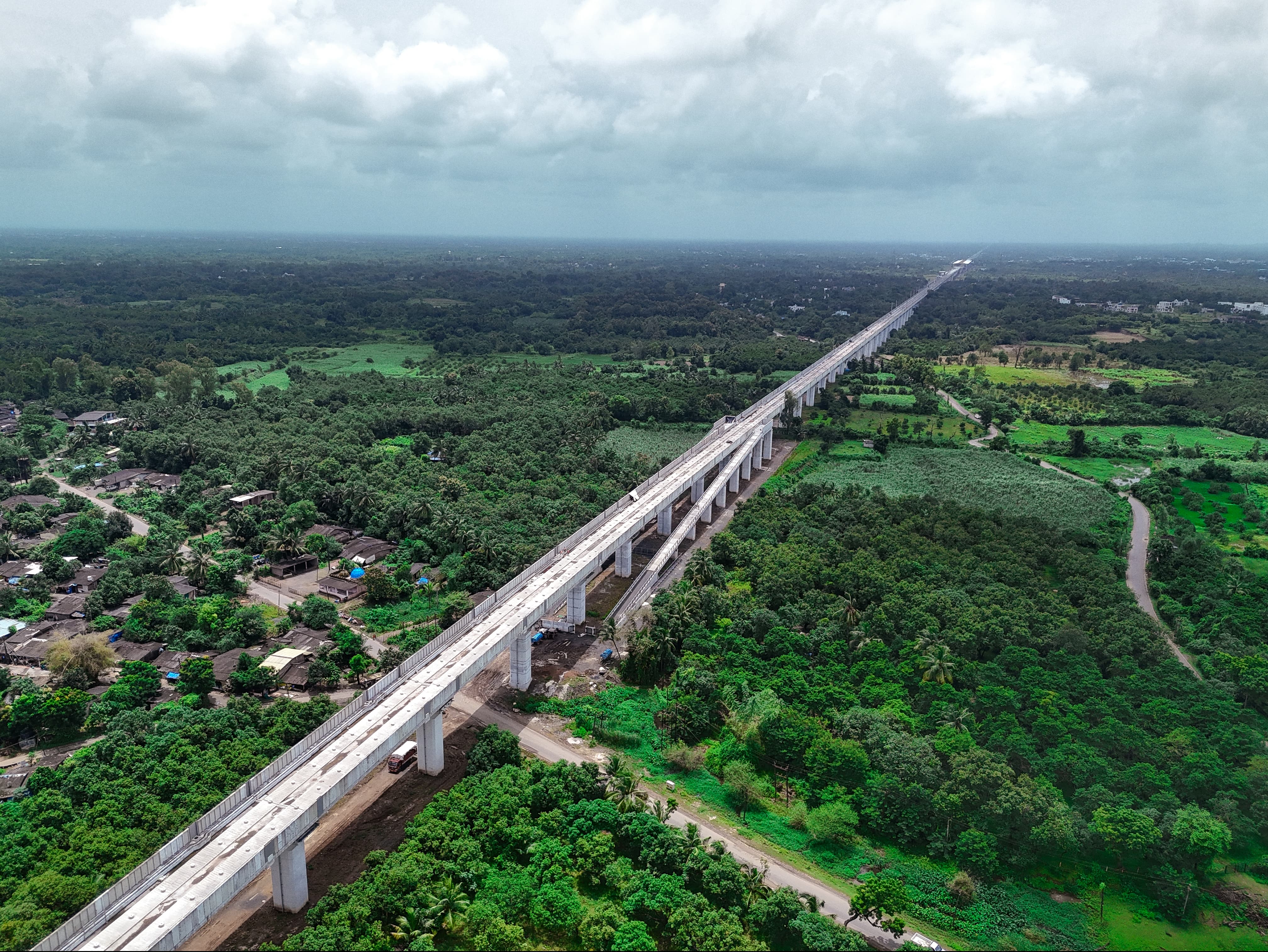 Work in progress at Surat for Mumbai Ahmedabad Bullet Train project